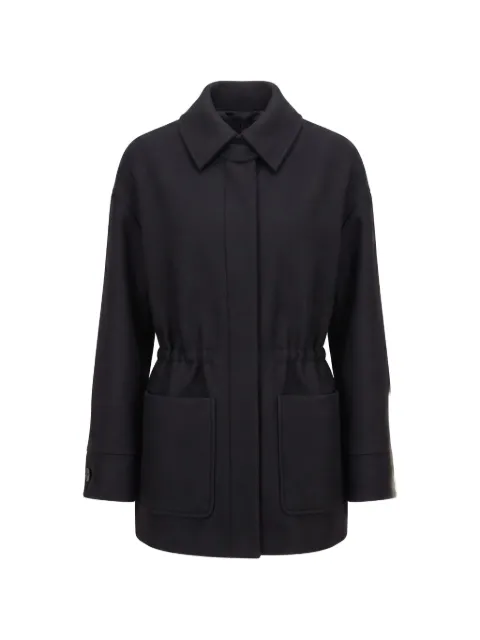 Patrizia Pepe drawstring long-sleeve coat Black 8O0207C025
