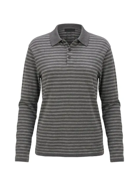 Nili Lotan striped long-sleeve polo shirt Grey 81686Y316