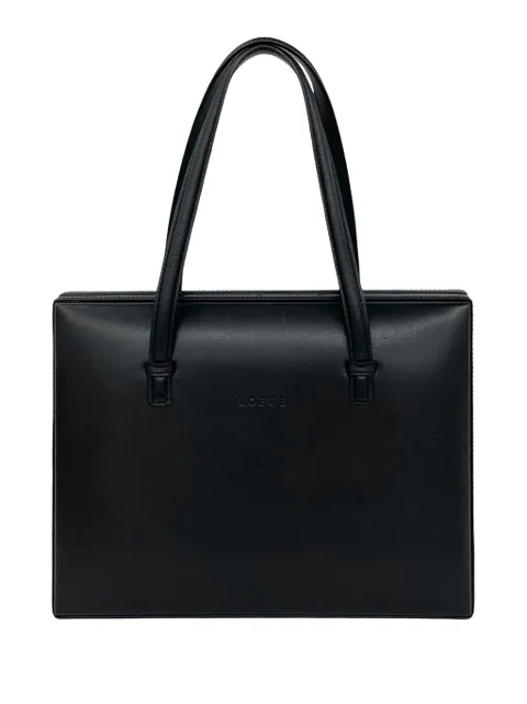 Loewe Pre-Owned 2000-2026 Leather Logo tote bag Black FH54AC1MVBTY9HFQ