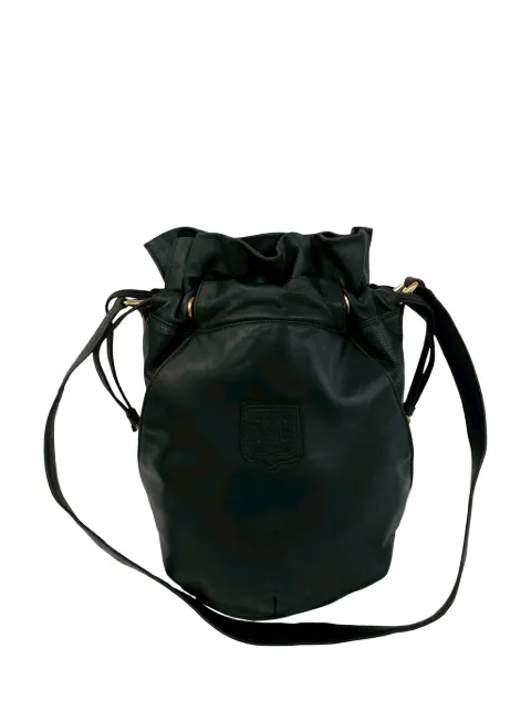 Celine Pre-Owned 1990-2010 Leather Triomphe bucket bag Black D6KE6XT1ABCF7Y0V