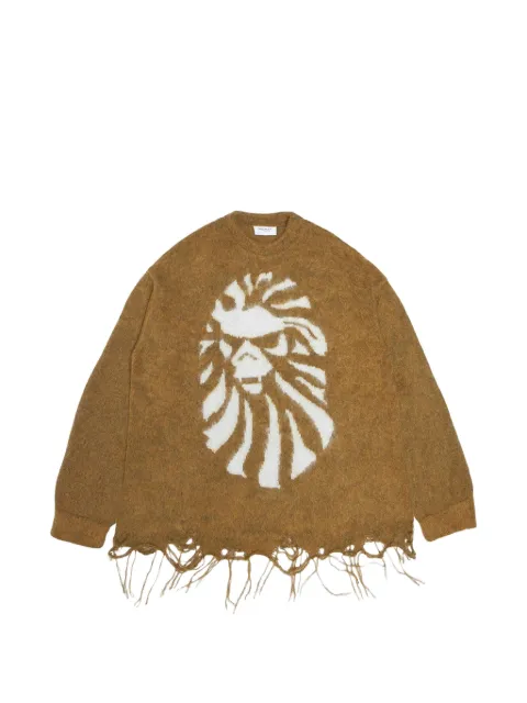 BAPE BLACK *A BATHING APE® distressed-hem sweater Neutrals BAPE049