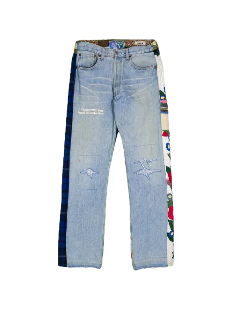 Better with Age Esther Mixed Media patchwork denim jeans Blue BWA217