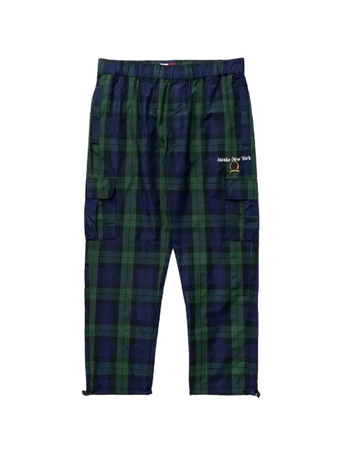 Awake NY check-pattern cargo track pants Blue DM0DM17387DW5