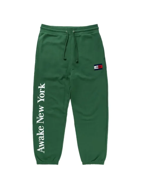 Awake NY x Tommy Hilfiger logo-patch track pants Green DM0DM18691LZN