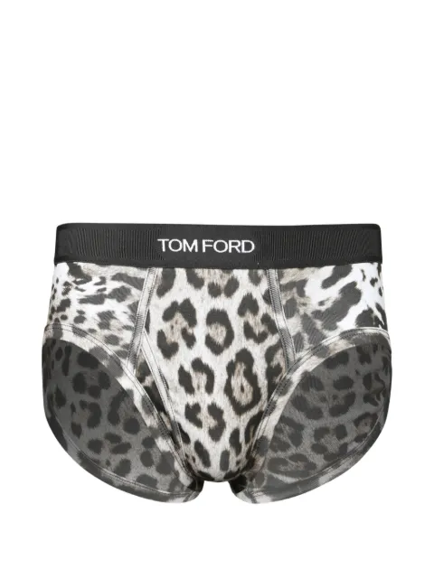 TOM FORD leopard-print slip briefs White T4LC12290278