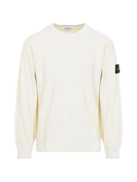 Stone Island logo-patch ribbed-knit sweatshirt White L2S156100030S0444