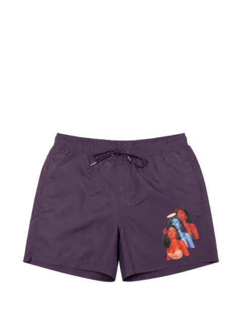 Melt graphic-print drawstring swim shorts Purple MSSWSHO5015