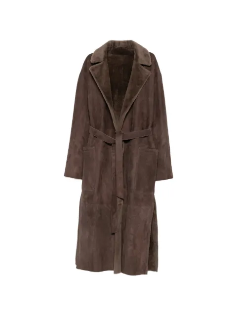 Manzoni 24 belted pocket coat Brown 26M1337S41CINT
