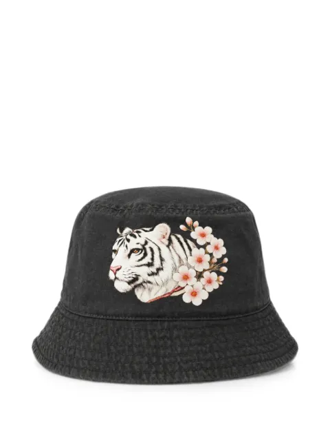 Melt tiger-print floral-print bucket hat Black MSBUC5403