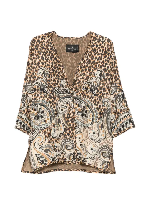 ETRO leopard-print Paisley jacket Brown WRCA0024AK15WX0823