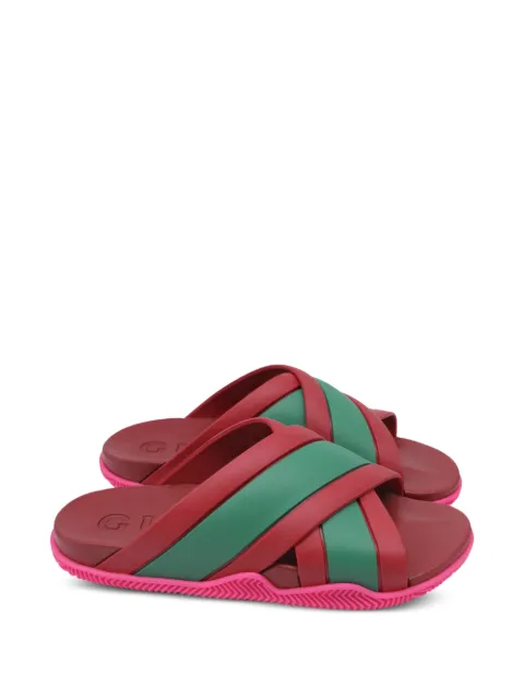 Gucci Pre-Owned Web criss-cross slide sandals Red GILTPUUSSH749498W