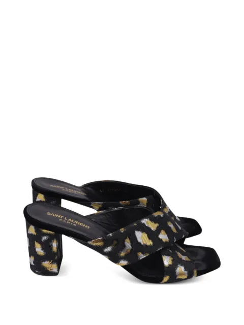 Saint Laurent Pre-Owned patterned crossover mules Black GILTPUUSSH760153W