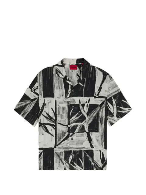 HUGO floral-print short-sleeve shirt White 50566051