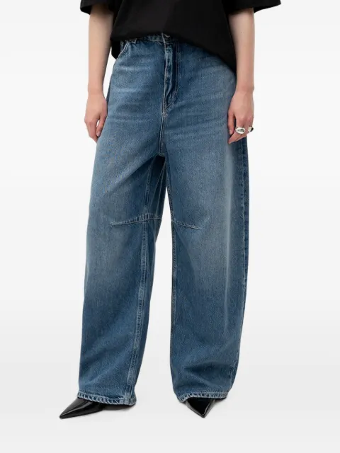 HUGO logo-patch wide-leg jeans Blue 50563705