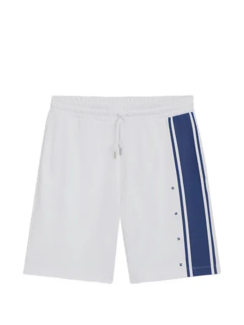 HUGO logo-print side-stripe shorts White 50563806