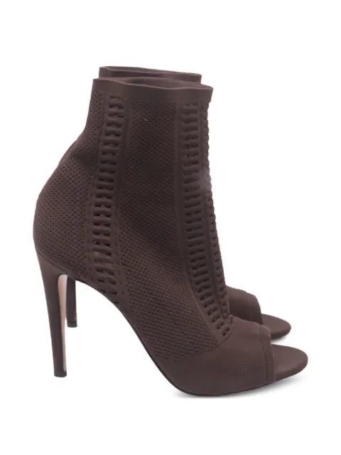 Gianvito Rossi Vires stretch-knit ankle boots Brown GILTPUUSSH757214W