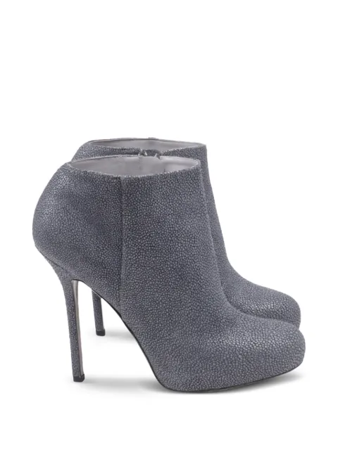 Sergio Rossi Vintage shagreen-effect ankle boots Grey GILTPUUSSH757192W