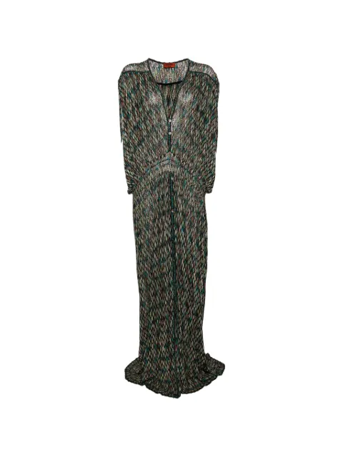 Missoni Pre-Owned zigzag-pattern maxi dress Black CSKS9376