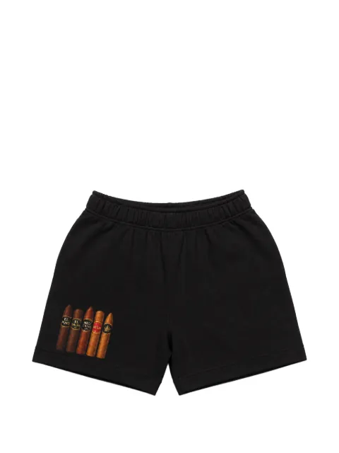 Melt cigar-print cotton shorts Black MSRTSHO5025