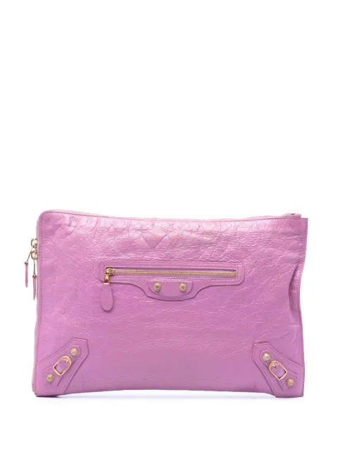 Balenciaga Pre-Owned 2015 Lambskin Motocross Giant 12 Zip Around Flat clutch bag Pink GZZWZ9YWGWUXQ6B5