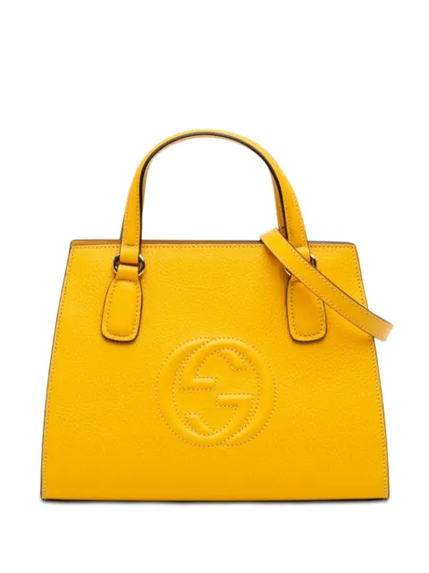 Gucci Pre-Owned 2016-2026 Medium Calfskin Soho Top Handle Convertible Tote satchel Yellow 21RC182VQVMKZ5NV