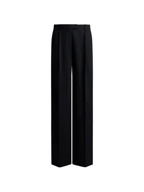 12 STOREEZ pleated wide-leg trousers Black 133394