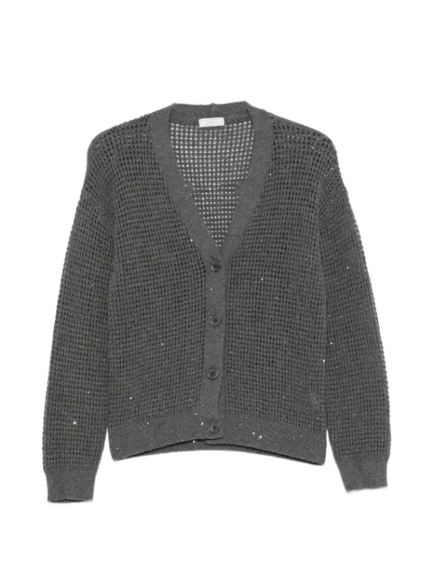 Peserico sequin-embellished cardigan Grey A99229F07A9336