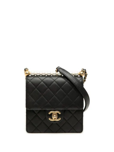 CHANEL Pre-Owned 2019 Small Lambskin Chic Pearls Flap crossbody bag Black SDSG975ITJ17ZBLE