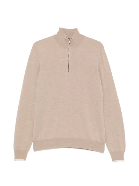 Peserico quarter-zip knitted sweater Neutrals R59531F129V470
