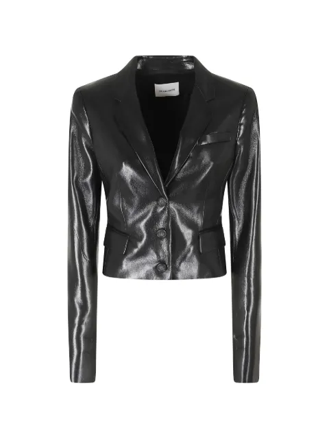 THE ANDAMANE glossy-finish cropped jacket Black T203060ATNP152099