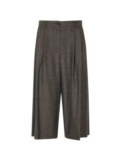 Seventy Prince of Wales check pleated shorts Brown BA0157550227