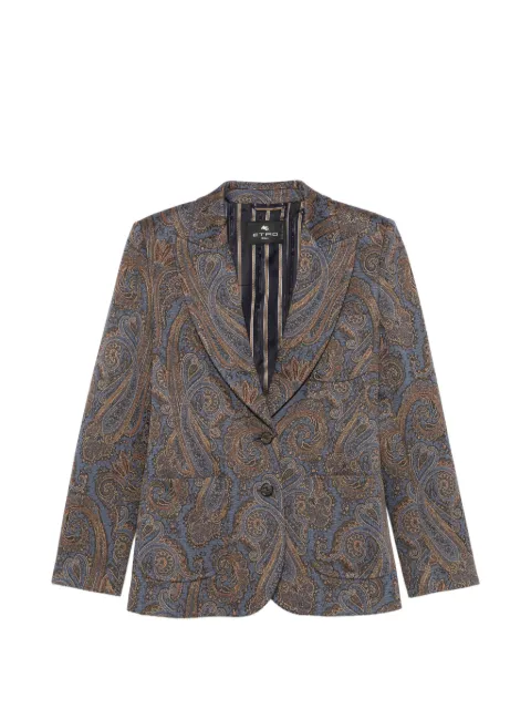 ETRO paisley-print peak-lapel jacket Blue WRCA0009