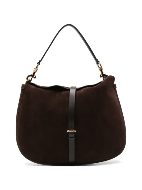 ETRO extra large Pony suede buckle-detail shoulder bag Brown WP1C0022