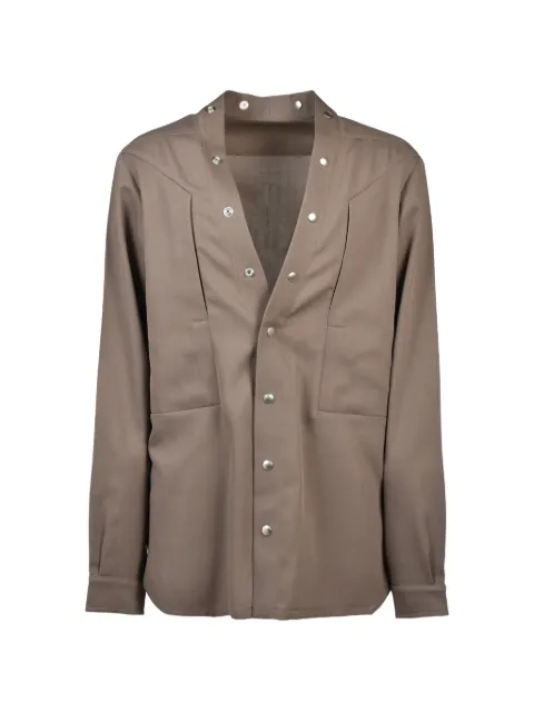 Rick Owens Larry long-sleeve shirt Brown RU02F4287WTDUST