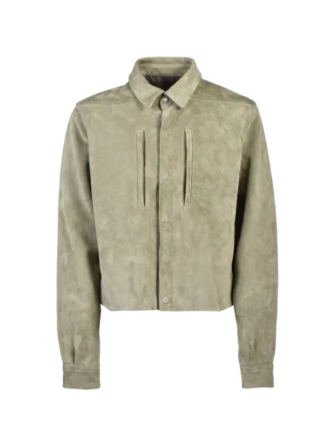 Rick Owens Alice suede panelled jacket Green RU02F4750LCSDRKPEARL