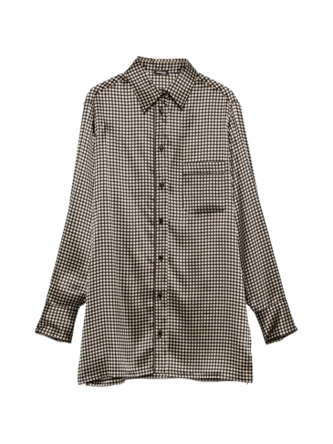 Kiton polka-dot-print chest-pocket shirt Black D57445K0584I31005