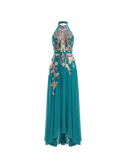 Saiid Kobeisy embroidered halterneck maxi dress Green RTEVSS26LD050