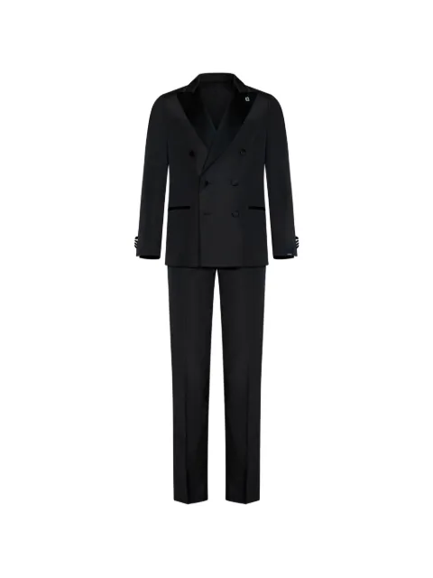 Lardini double-breasted peak-lapel suit Black EP7710V3EPE60306999