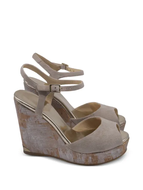 Jimmy Choo Pre-Owned ankle strap wedge sandals Neutrals GILTPUUSSH757929W