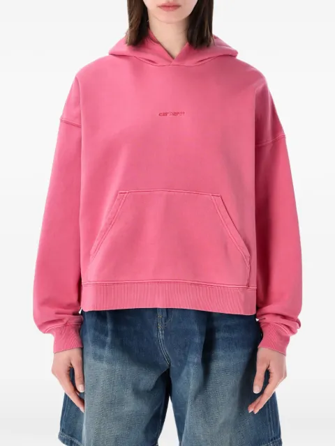 Carhartt WIP Benton logo-embroidered pouch-pocket hoodie Pink I034512