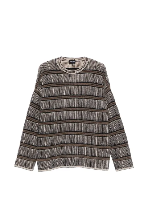 Giorgio Armani striped jacquard-knit sweater Neutrals GM004438AF30091