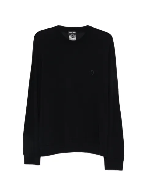 Giorgio Armani GA-logo embroidered sweater Blue GM004535AF28169