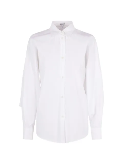 LOEWE Anagram-embroidered batwing-sleeve shirt White S359Y05XI7