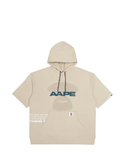 AAPE BY *A BATHING APE® Moonface short-sleeve hoodie Neutrals AAPTEM1229XXJ