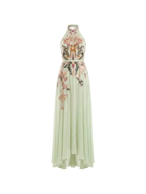 Saiid Kobeisy embroidered halterneck evening dress Green RTEVSS26LD050