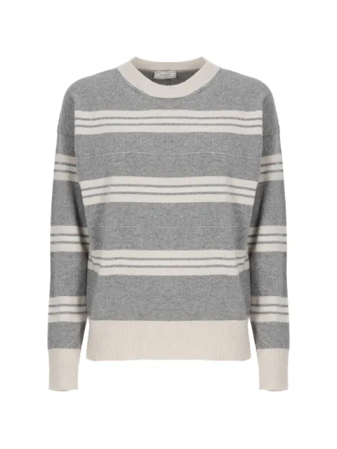 Peserico striped lurex-detailed sweater Grey A99868F12D9283