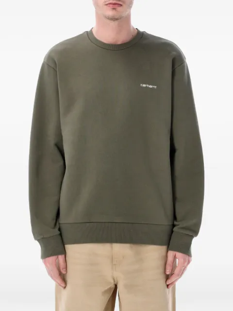 Carhartt WIP logo-print sweater Green I034496