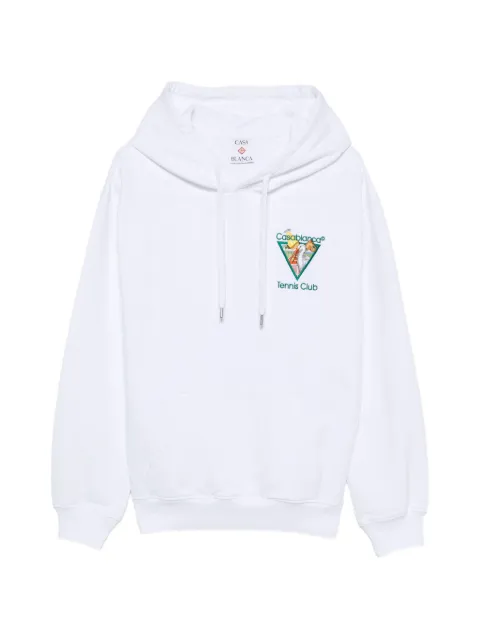Casablanca logo-embroidered hoodie White MPF26JTP292