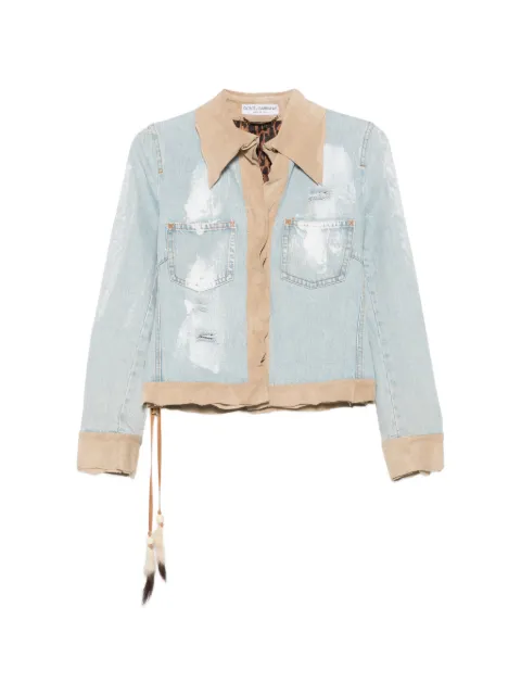 Dolce & Gabbana Pre-Owned 2000s distressed panelled denim jacket Blue DG600CEA