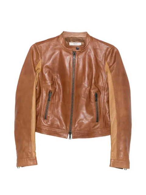 Prada Pre-Owned 2010s panelled leather jacket Brown PR900CDZ